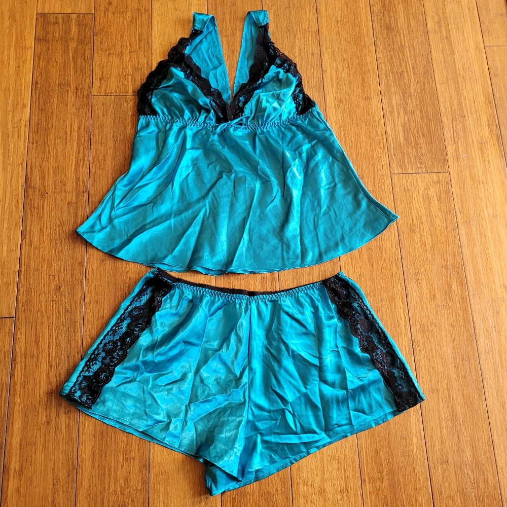 Teal sexy lingerie set